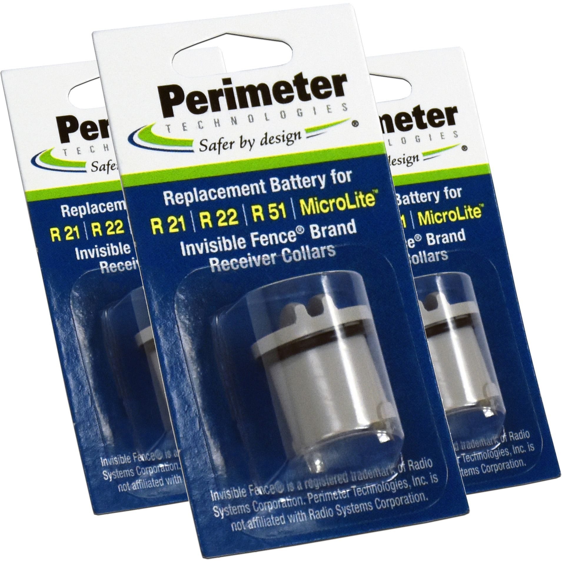  Perimeter Technologies Dog Collar Batteries Compatible with Invisible  Fence, Replacement Batteries for R21 or R51 Receiver Dog Collars, Includes ElectroPet Training Clicker